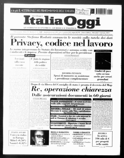 Italia oggi : quotidiano di economia finanza e politica